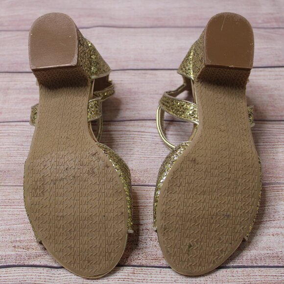 Michael Michael Kors Gold Glitter Low Heels - Picture 8 of 9